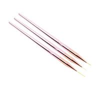 FIXOSHEE 3pcs Rose Gold Nail Art Pens Set with Nylon Brush Tips for Precise Manicure and Fine Detail Drawing Professional Nail Paint Tools for DIY Salon Use