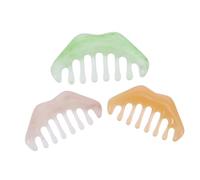 FIXOSHEE 3pcs Scraping Massage Tool Resin Gua Sha Comb for Head and Body Safe Smooth Edges for Skin-Friendly Scalp and Leg Massage for Green Yellow Apricot