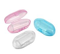 FIXOSHEE 3pcs Silicone Finger Toothbrush with Dual-Sided Bristles and Gum Massager Reusable Oral Care for Boy Girl Soft Safe Design in Blue Pink White for Home and Travel