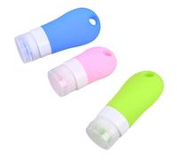 FIXOSHEE 3pcs Silicone Travel Bottles Refillable Toiletries Containers for Shampoo Conditioner Shower Gel Portable Cosmetic Dispensers Pink Blue Green