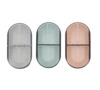 FIXOSHEE 3pcs Small Pocket Pill Case Portable Medication Organizer with Airtight Compartments Weekly Pill Container for Travel and Daily Tablet Storage