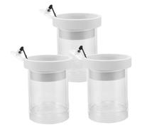 FIXOSHEE 3pcs Transparent Fish Tank Breeder Box with Suction Cups Floating Isolation and Spawning Hatchery Incubator for Small Fish Betta Shrimp Nursery Aquarium Divider with Water