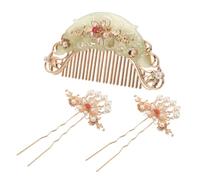 FIXOSHEE 3pcs Vintage Chinese Hair Accessories Set Acetate Metal Hairpins with Comb Secure Hold for Hanfu Performers Traditional Ancient Style Hair Ornaments Women
