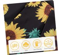 FIXOSHEE 3pcs Wide Brim Elastic Sports Headband for Women Sunflower Print Yoga Sweatband with Breathable Sweat-absorbing Comfortable Fit for Running Gym Pilates and Daily Wear