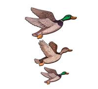 FIXOSHEE 3pcs Wooden Duck Wall Decor Rustic Farmhouse Vintage Sculptures for Home Office Nursery Sturdy Wood Material Easy Installation Timeless Decorative Art