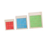 FIXOSHEE 3Pcs Wooden Number Slide for Educational Interactive Learning Game Early Math Cognition Hand Eye Coordination Development