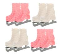 FIXOSHEE 4 Pairs Skate Doll Pretend Pink Ice Skates Decorative Miniature Model Mini House Accessories Mini House Layout Props Lovely Miniature Model Decor