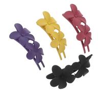 FIXOSHEE 4 pcs Flower Hair Claw Clips for Women Large Flat Floral Claw Clips Lightweight Decorative Hair Accessories Secure Hold for Various Hairstyles