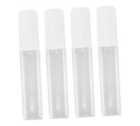 FIXOSHEE 4 Pcs Square Frosted Lip Gloss Tubes with Wand Refillable Lip Balm Containers Set for Makeup Storage and Travel Plastic Subpackaging Bottles