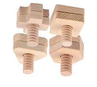 FIXOSHEE 4 Sets Educational Wooden Screw Nut for Water Painted Geometric Shape Matching Plaything Enhances Hand Eye Coordination and Thinking Skills Includes Cross Triangle Hexagon Square