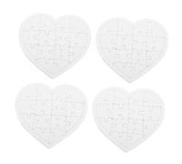 FIXOSHEE 4 Sets Heart Shaped Coloring Blank Puzzle Pieces DIY Printable Jigsaw Puzzles for Creative Drawing and Doodling Educational Craft Supplies to Develop Imagination and Logic Skills
