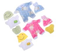 FIXOSHEE 4 Sets Realistic Doll Clothes Soft Plush Bunny Rompers Pajamas for Dolls Easy to Wear Green Frog and Pink Animal Styles