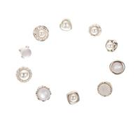 FIXOSHEE 40 Pcs Pearl Alloy Sewing Buttons Fastener for Shirts Coat DIY Clothes Decoration Strong Wear Resistance Replacement Buttons for Craft