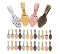 FIXOSHEE 400pcs Jewelry Bails Flat Oval Round Glue Pendant Connectors for DIY Necklace Earring Crafts Secure Pendant Support for Enhanced Visual Appeal and Polished Finish