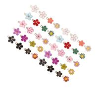 FIXOSHEE 40pcs Colorful Alloy Flower Pendants Cherry Blossom Daisy Charms for DIY Jewelry Making Findings Vivid Fade-resistant Floral Decorations for Bracelets Earrings Necklaces Spring