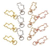 FIXOSHEE 40pcs DIY Cat Keychain Clips Alloy Key Rings Buckles Swivel Snap Hooks for Crafting Easy to Install and Detach Durable Metal Accessories Gold Silver Rose Gold
