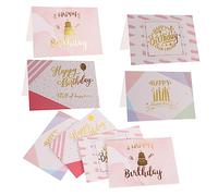 FIXOSHEE 40pcs Foil Happy Birthday Greeting Cards for Women Decorative Floral Blessing Cards for Party for Personalization and Special Occasions