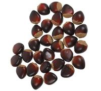 FIXOSHEE 40Pcs Lifelike Fake Nuts Chestnut Models, Realistic Artificial Chinese Chestnut Ornaments Foam Decoration for Kitchen Play Food and Photography Props