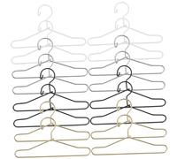 FIXOSHEE 40pcs Miniature Doll Hangers Set for Dollhouse Accessories Metal Mini Hangers in Black White Gold Silver for Dolls