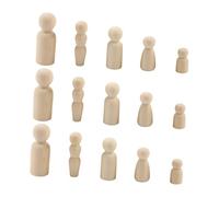 FIXOSHEE 40pcs Wooden Peg Dolls Set DIY Unfinished Family Figures Smooth Surface for Painting Craft Art Supplies Creative Home Decor Ornaments
