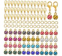 FIXOSHEE 48 Pcs DIY Jewelry Charms with Colorful Alloy Pendants for Necklace Making Multi Color Gemstone Craft Accessories for Creative Jewelry Gifts and Designs
