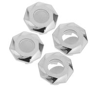 FIXOSHEE 4pcs Bathroom Basin Overflow Hole Covers Chrome Overflow Drain Trim Caps for Sink and Washbasin Decorative Replacement Inserts for Kitchen and Bathroom Drain Protection