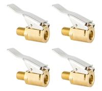 FIXOSHEE 4pcs Brass Car Air Pump Thread Nozzle Quick Connector Clips Threaded Tire Air Chuck Adapter for Auto and Bike Tyres
