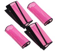 FIXOSHEE 4pcs Breathable Mesh Horse Fly Boots Pink Lightweight Protective Leggings with Elastic Fit for Mosquito Relief and Stress Reduction During Outdoor Activities