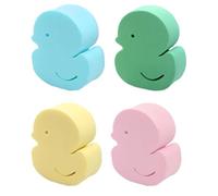 FIXOSHEE 4pcs Cartoon Duck Bath Sponges for Boy Girl Gentle Shower Pads Soft Bathing Accessories