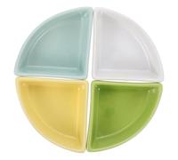 FIXOSHEE 4Pcs Ceramic Small Pet Bowl for Hamster Squirrel Guinea Pig Easy-clean Food and Water Holder in White Blue Green Yellow Anti-tip Design for Compact Spaces