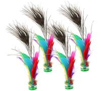 FIXOSHEE 4Pcs Chinese Kick Shuttlecock Traditional Exercise for Outdoor Indoor Entertainment Foot-eye Coordination