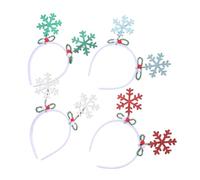 FIXOSHEE 4pcs Christmas Headband Christmas Hair Hoops Snowflake Head Boppers Glitter Winter Party Headband Snowflake Accessories Tiara Glitter Headdress Felt
