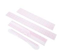 FIXOSHEE 4pcs Clear Quilting Rulers Set Multi-functional Sewing Supplies with Curve and Cutting Guide for Tailors Beginners DIY Dressmaking and Costume Design