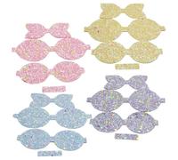 FIXOSHEE 4Pcs Dark Glitter Bow Hair Pin Material Shiny Faux for DIY Hair Clip Making Craft Accessories in Blue Purple Yellow Sparkling Decor for Parties and Daily Wear