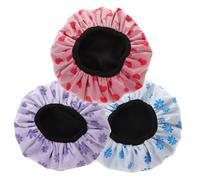 FIXOSHEE 4Pcs Elastic Bath Caps with Microfiber Lining Reusable Shower Caps for Women Hair Drying Hats for Hair Protect Scalp and Retain Moisture