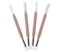 FIXOSHEE 4pcs Eyebrow Brush Comb with Dust Cover Stainless Steel Eyelash Separator Mascara Brush for Lash Extension and Eyebrow Makeup Portable Lash Comb for Natural Curl