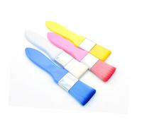 FIXOSHEE 4pcs Facial Mask Brush for Makeup Application Soft Fine Fiber Applicators for Even Mud and Mask Spreading Professional Skin Care Tools in White Pink Yellow Blue