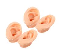 FIXOSHEE 4pcs Flexible Silicone Ear Models for Jewelry Display Props Lifelike Human Ear Mannequin with Clear Anatomy for Piercing Practice Earphone and Earring Showcase for Clinics and