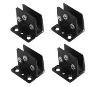 FIXOSHEE 4pcs Glass Door Hinge Shower Glass Clamp Shower Door Parts Clamp Bathroom Hardware Handle Black Stainless Steel