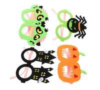 FIXOSHEE 4pcs Halloween Party Glasses for Glow the Dark Pumpkin Spider Frames Lightweight Comfortable Fit Photogenic Glow Effect for Night Photos Costume Accessories