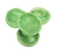 FIXOSHEE 4pcs Handmade Thick Jute Bird Nest for Parakeet Cage and Chicken Bedding Breathable Bird Nest Bowls Versatile Garden Decoration and Jewelry Holder Handwoven Artisan Craft Green