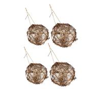FIXOSHEE 4pcs Hummingbird Nesting Material Kit Pre-filled Sphere Nests for Wild Birds Weather-resistant Nest Accessories for Urban Balconies and Rural Gardens Indoor Outdoor Use to Support