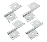 FIXOSHEE 4pcs Iron Hydraulic Buffer Flag-Type Hinges with Hydraulic Oil Buffer System Low Noise Flat Hinges for Internal Doors High Strength Galvanized Surface Treatment