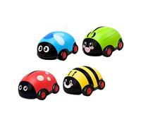 FIXOSHEE 4Pcs Ladybug Shaped Pull Back Car for Inertia Powered Vehicle Playset Safe Material Educational Cognitive for Styles Random Color