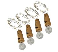 FIXOSHEE 4Pcs LED Wine Cork String Lights Warm White Copper Wire Twinkle Bottle Cork Lights for Indoor Seasonal Decoration for Home and Party
