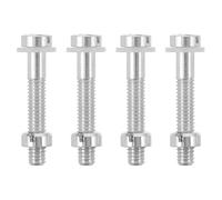 FIXOSHEE 4Pcs M2.5X16.5 Turntable Mounting Screws with Gaskets for Vinyl Record Player Headshell, Aluminium Alloy Musical Instrument Hardware Kit for Phonograph Repair and Accessories