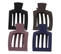 FIXOSHEE 4pcs Matte Large Square Hair Clips for Women Strong Hold Flat Shark Jaw Clips Non Slip Grip Durable French Style Accessories for Thick and Thin Hair Everyday Styling