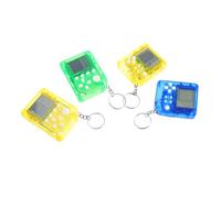 FIXOSHEE 4pcs Mini Game Console Keychains Portable Brick Game Handheld with Sound Effects Decorative Hanging Chains Go Random Color