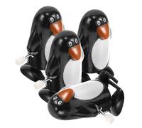 FIXOSHEE 4pcs Mini Penguin Clockwork Walking Christmas Goodie Bag Filler Holiday Party Favor Wind-up Plastic Figurines Festive Decoration Collectible Charm