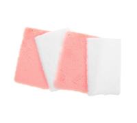 FIXOSHEE 4pcs Miniature Dollhouse Rugs Soft Plush Micro Carpets for Furniture Accessories Fluffy Area Rugs for DIY Dollhouse Decoration Pink White Set for Bedroom and Living Scenes